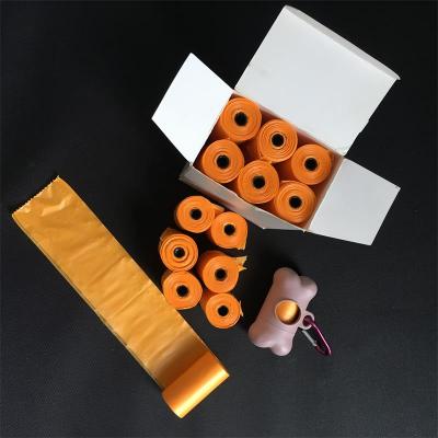 橙色 PE 连卷宠物拾便袋  新料宠物粪便垃圾袋 家用便携宠物清洁袋